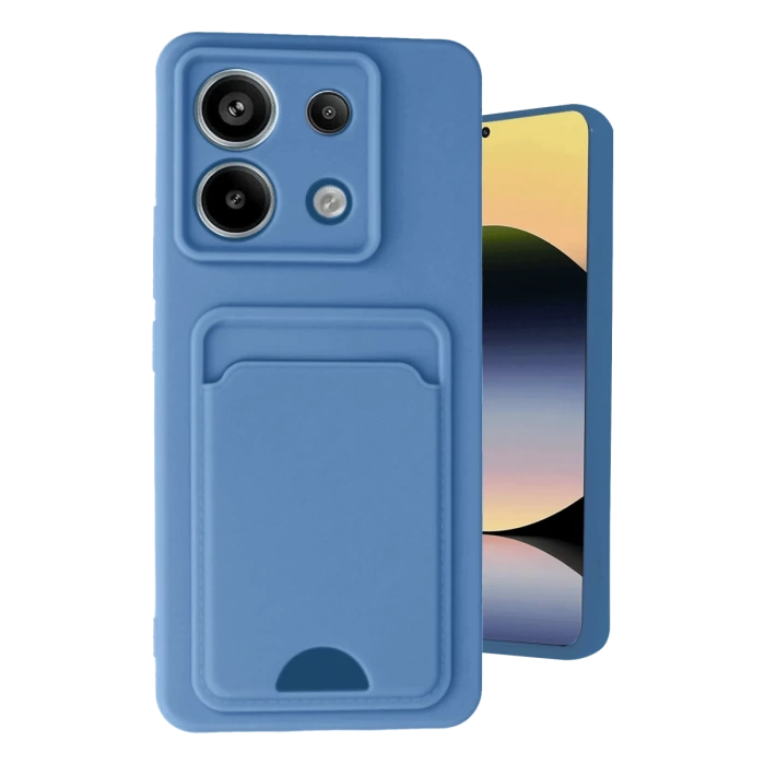 Newface Xiaomi Redmi Note 13 Pro 5G Kılıf Kelvin Kartvizitli Silikon - Mavi