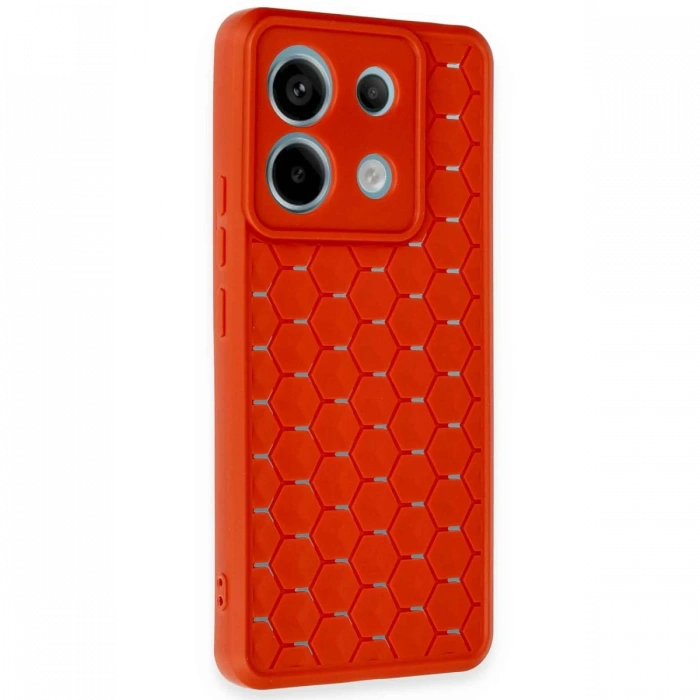 Newface Xiaomi Redmi Note 13 Pro 5G Kılıf Petek Silikon Kapak - Kırmızı