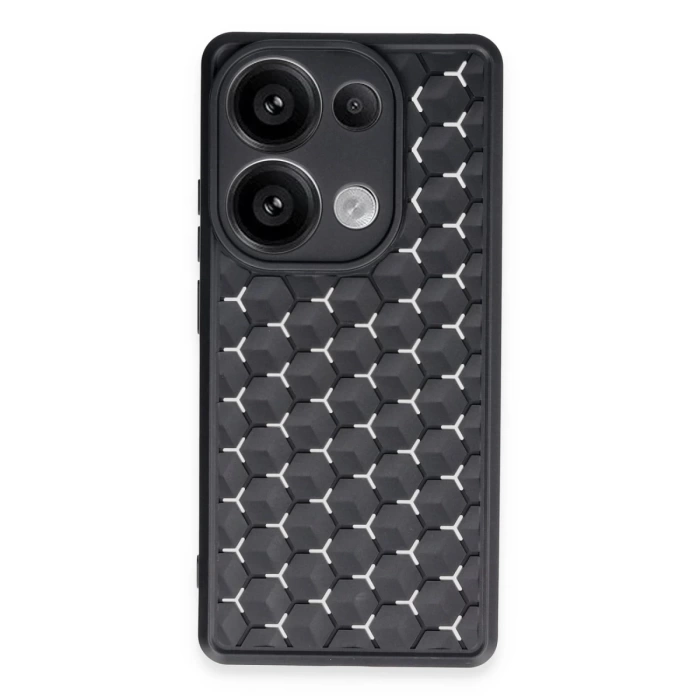 Newface Xiaomi Redmi Note 13 Pro 5G Kılıf Petek Silikon Kapak - Siyah