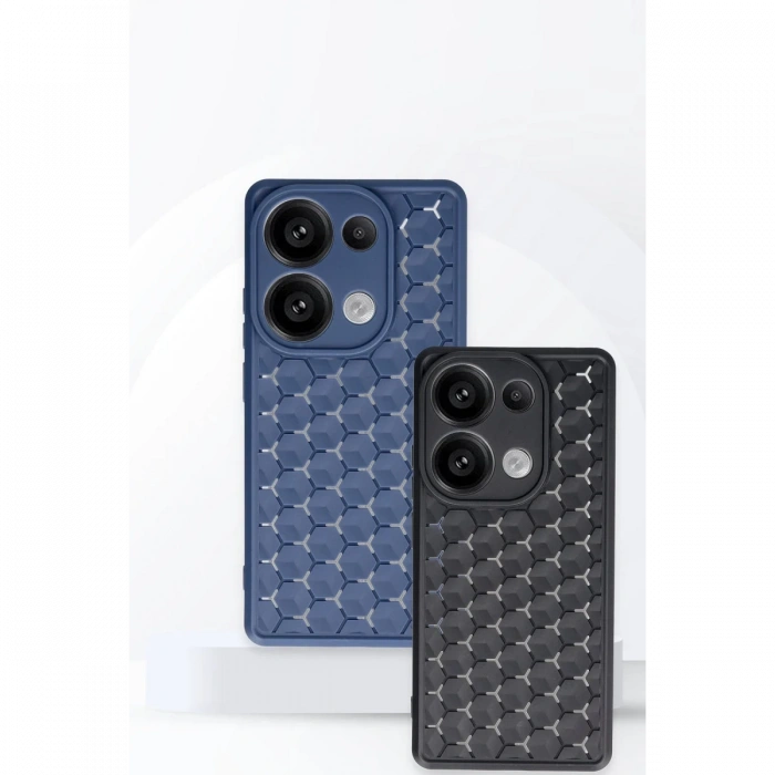 Newface Xiaomi Redmi Note 13 Pro 5G Kılıf Petek Silikon Kapak - Siyah