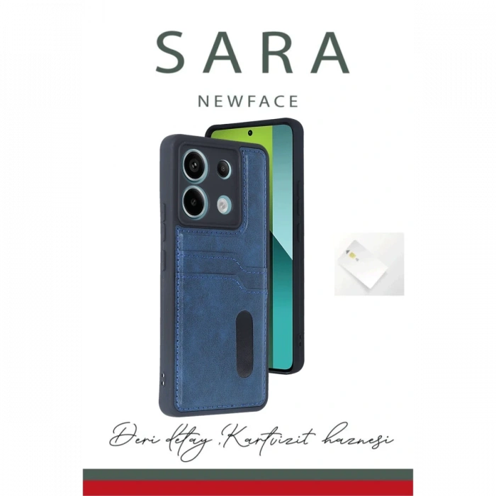 Xiaomi Redmi Note 13 Pro 5G Kılıf Sara Kartvizitli Deri Kılıf