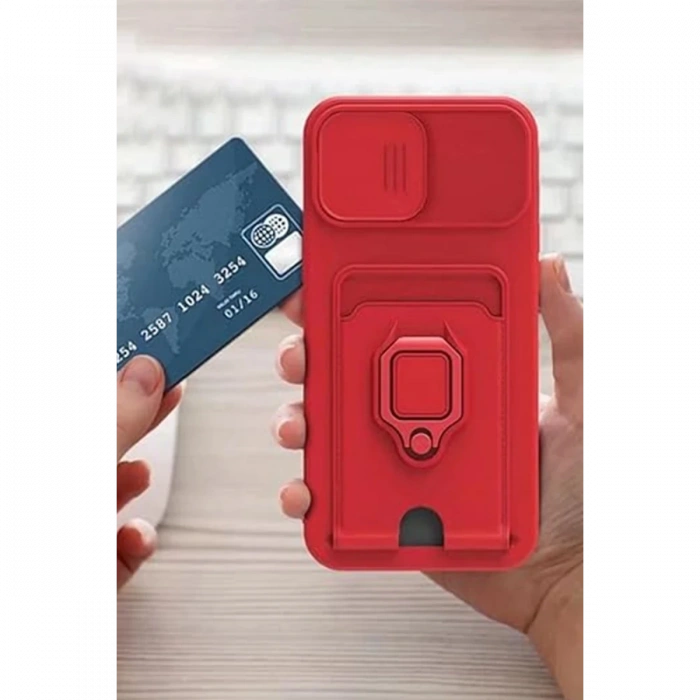 Newface Xiaomi Redmi Note 13 Pro 5G Kılıf Zuma Kartvizitli Yüzüklü Silikon - Pembe
