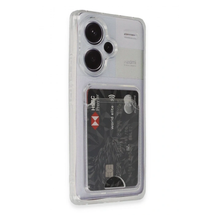 Newface Xiaomi Redmi Note 13 Pro Plus Kılıf Kart Şeffaf Silikon - Şeffaf