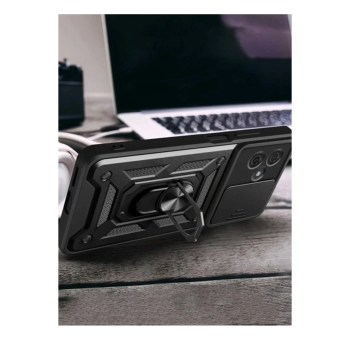 Newface Xiaomi Redmi Note 13 Pro Plus Kılıf Pars Lens Yüzüklü Silikon - Yeşil