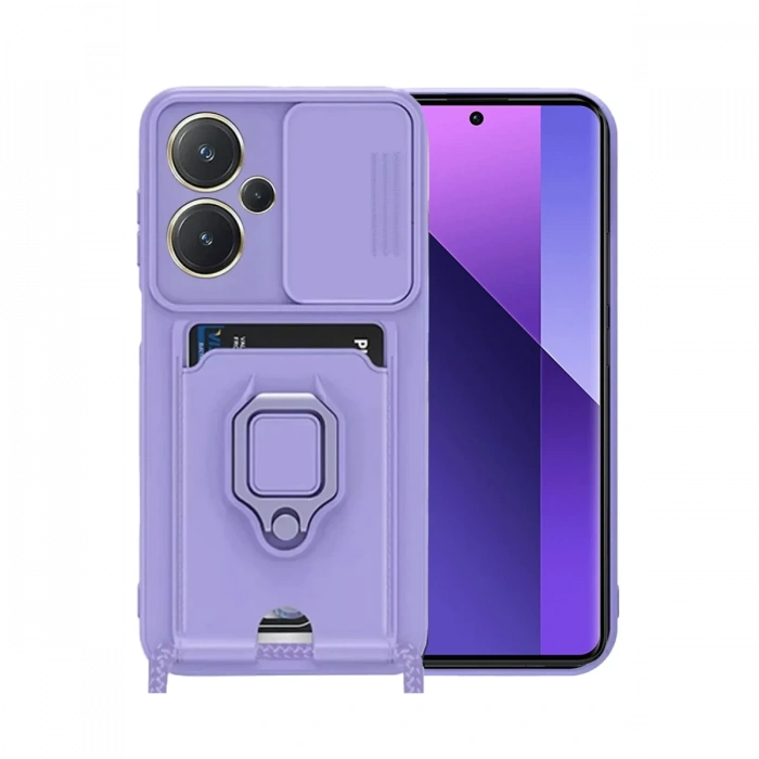 Newface Xiaomi Redmi Note 13 Pro Plus Kılıf Zuma Kartvizitli Yüzüklü Silikon