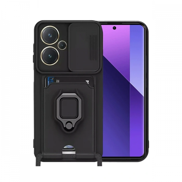 Xiaomi Redmi Note 13 Pro Plus Kılıf Zuma Kartvizitli Yüzüklü Silikon