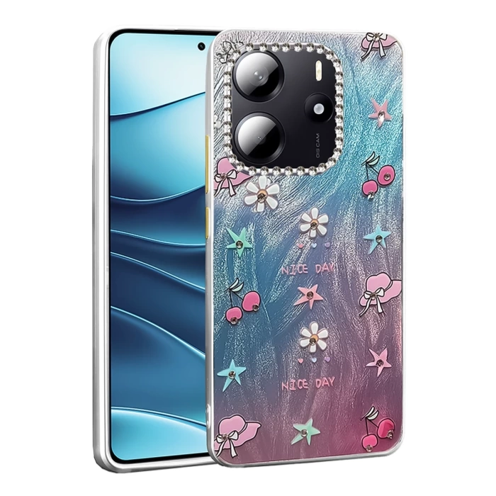 Newface Xiaomi Redmi Note 14 4G Kılıf Blade Aynalı Desenli Kapak