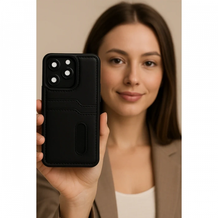 Xiaomi Redmi Note 14 4G Kılıf Sara Kartvizitli Deri Kılıf