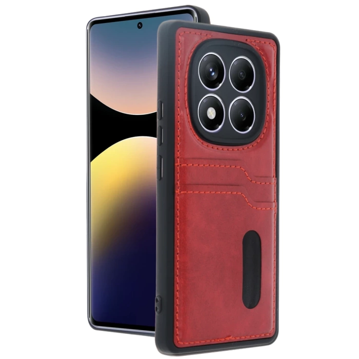 Newface Xiaomi Redmi Note 14 Pro 4G Kılıf Sara Kartvizitli Deri Kılıf