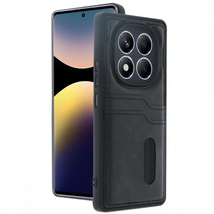 Xiaomi Redmi Note 14 Pro 4G Kılıf Sara Kartvizitli Deri Kılıf