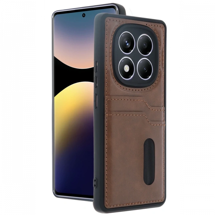 Newface Xiaomi Redmi Note 14 Pro 5G Kılıf Sara Kartvizitli Deri Kılıf