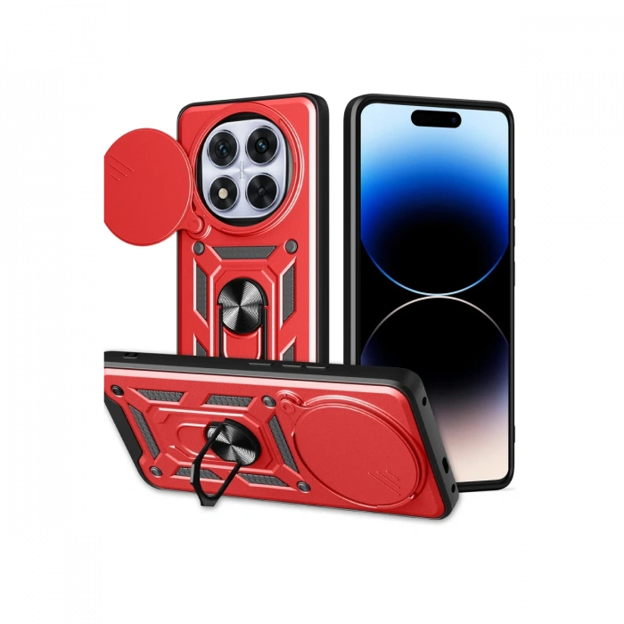 Newface Xiaomi Redmi Note 14 Pro Plus Kılıf Pars Lens Yüzüklü Silikon