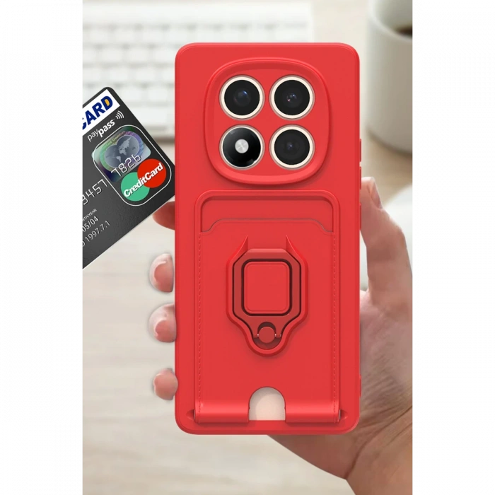 Newface Xiaomi Redmi Note 14 Pro Plus Kılıf Zuma Kartvizitli Yüzüklü Silikon