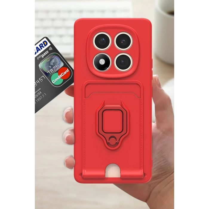 Newface Xiaomi Redmi Note 14 Pro Plus Kılıf Zuma Kartvizitli Yüzüklü Silikon