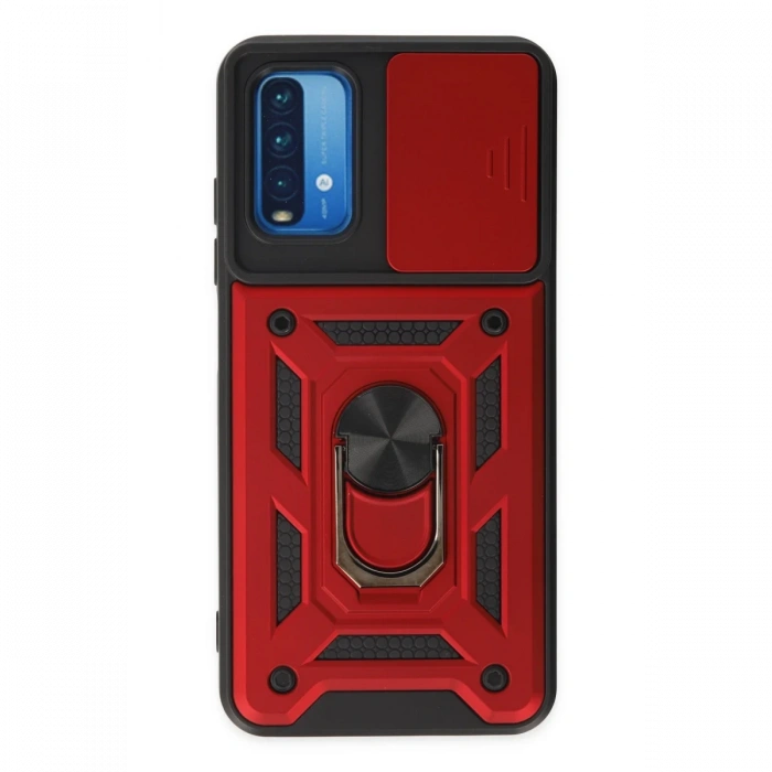 Newface Xiaomi Redmi Note 9 4G Kılıf Pars Lens Yüzüklü Silikon