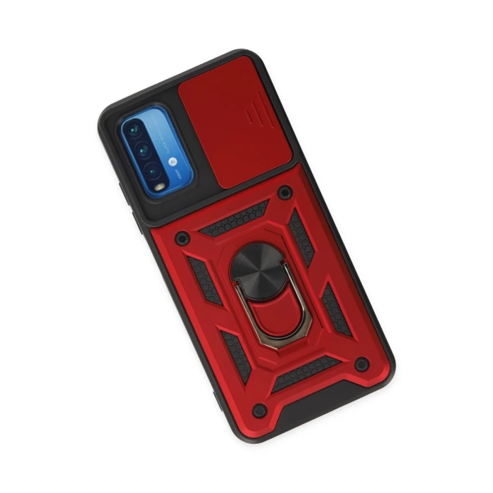 Newface Xiaomi Redmi Note 9 4G Kılıf Pars Lens Yüzüklü Silikon