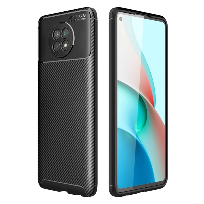 Newface Xiaomi Redmi Note 9 5G Kılıf Auto Focus Karbon Kapak