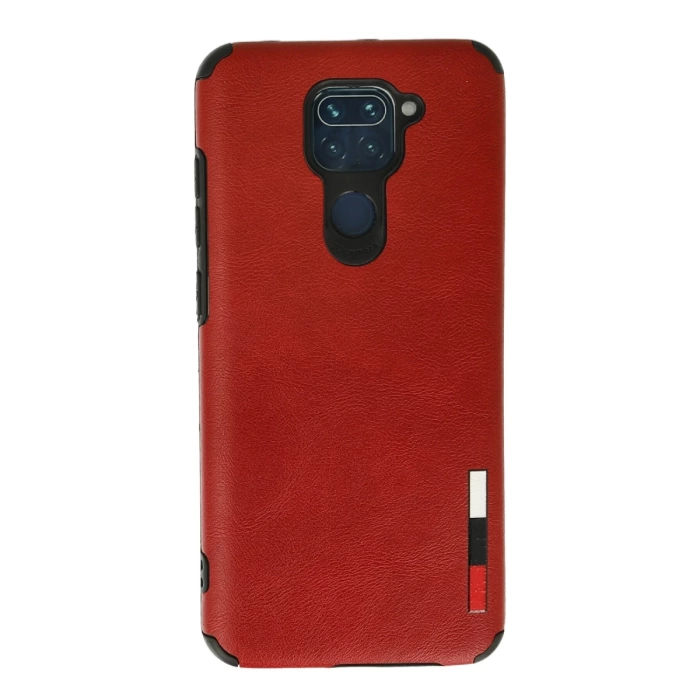 Newface Xiaomi Redmi Note 9 Kılıf Loop Deri Silikon - Kırmızı