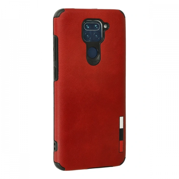 Newface Xiaomi Redmi Note 9 Kılıf Loop Deri Silikon - Kırmızı