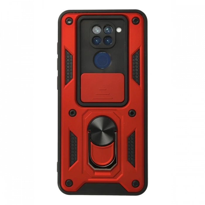 Newface Xiaomi Redmi Note 9 Kılıf Pars Lens Yüzüklü Silikon