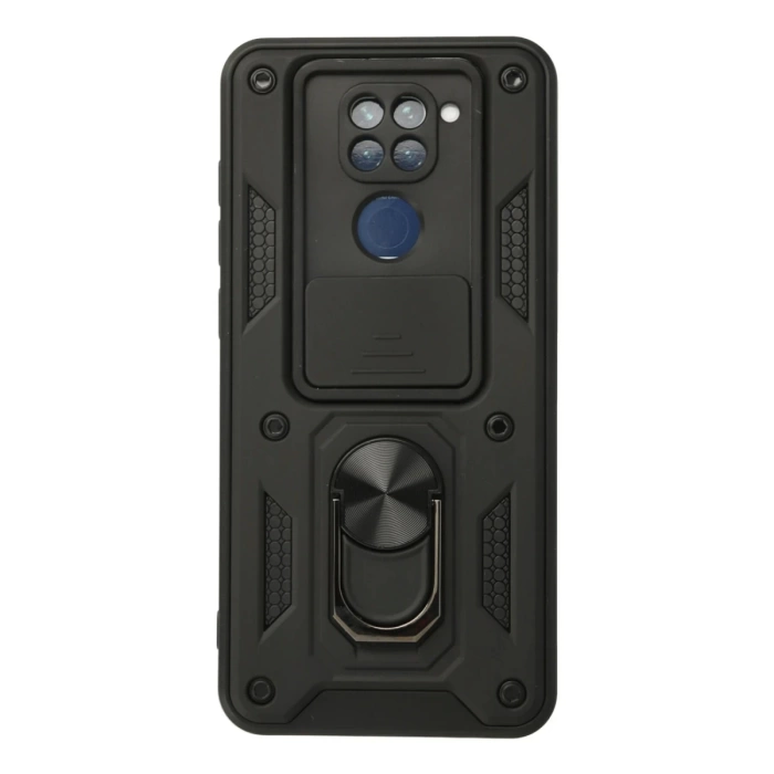 Newface Xiaomi Redmi Note 9 Kılıf Pars Lens Yüzüklü Silikon