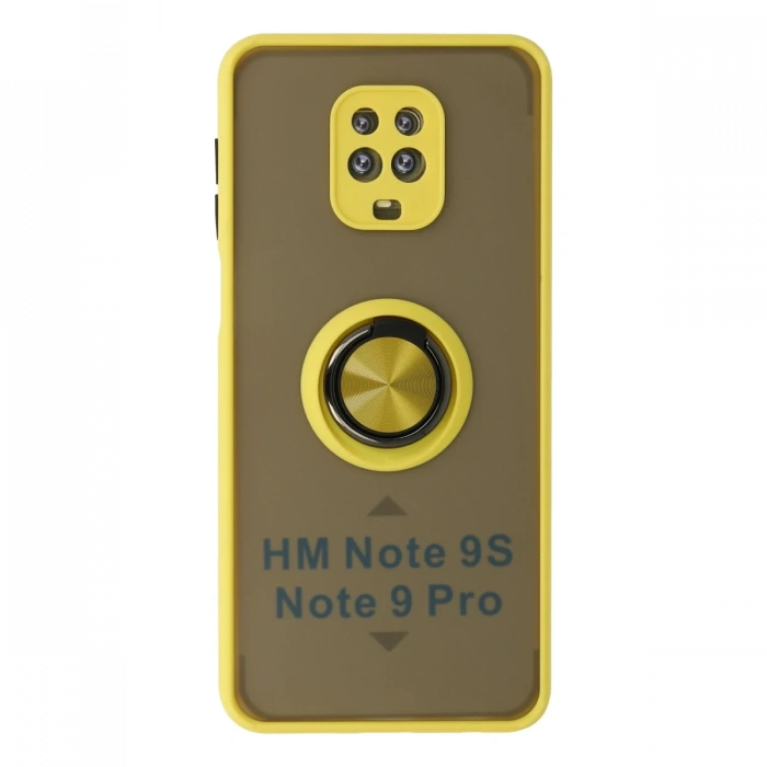 Newface Xiaomi Redmi Note 9 Pro Kılıf Montreal Yüzüklü Silikon Kapak
