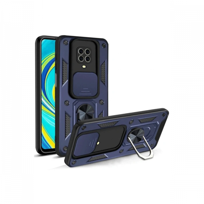 Newface Xiaomi Redmi Note 9 Pro Kılıf Pars Lens Yüzüklü Silikon