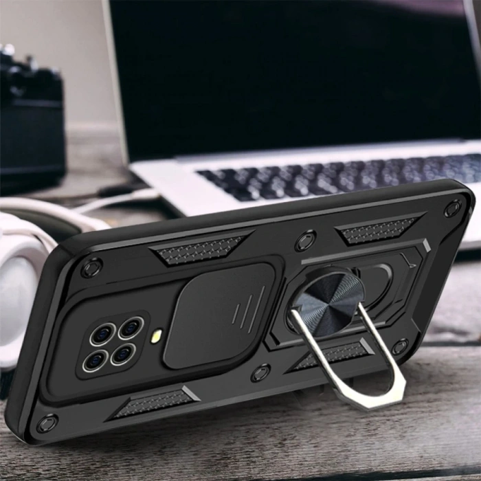 Xiaomi Redmi Note 9 Pro Kılıf Pars Lens Yüzüklü Silikon