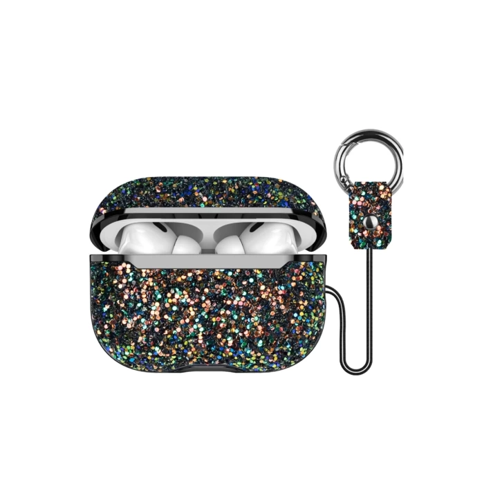 Onegif Airpods 2 (2.nesil) Bright Simli Airpods Kapak - Siyah