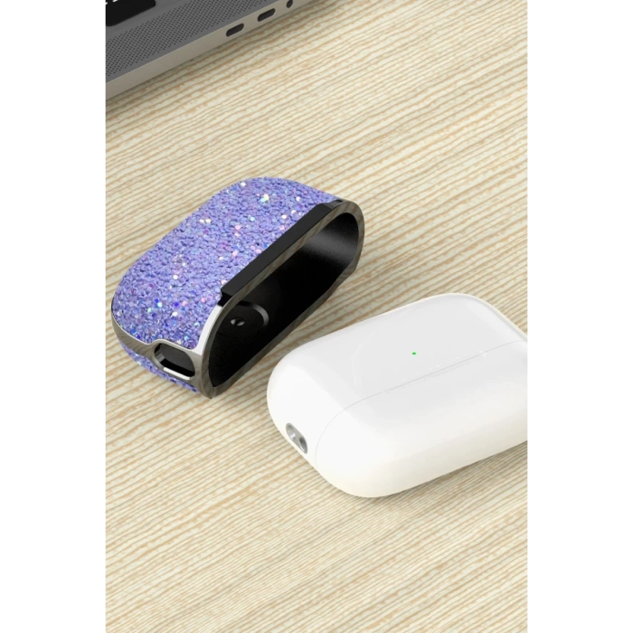 Onegif Airpods 3 (3.nesil) Bright Simli Airpods Kapak - Derin Mor