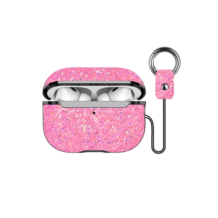 Onegif Airpods 3 (3.nesil) Bright Simli Airpods Kapak - Pembe