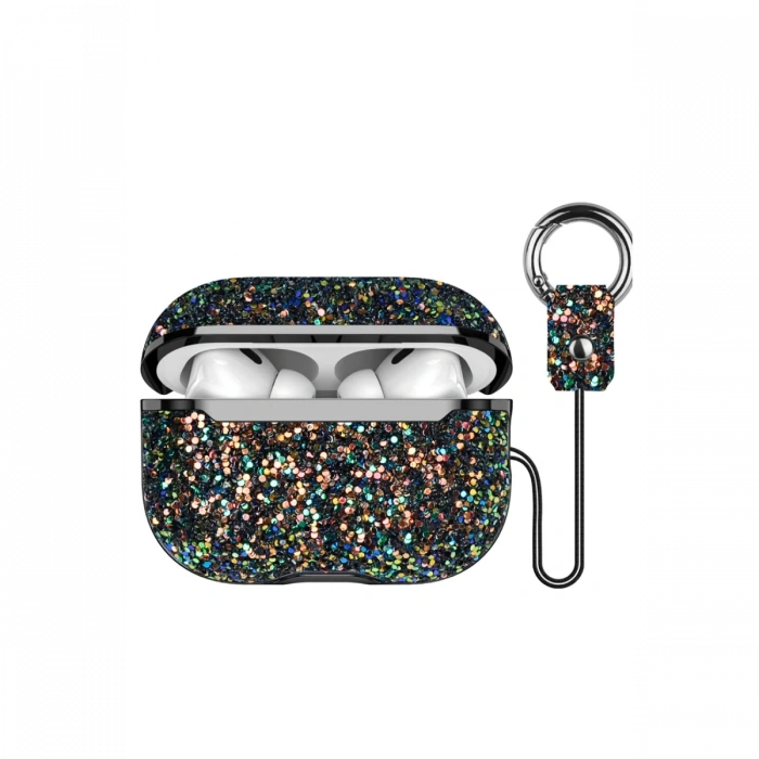 Onegif Airpods 3 (3.nesil) Bright Simli Airpods Kapak - Siyah