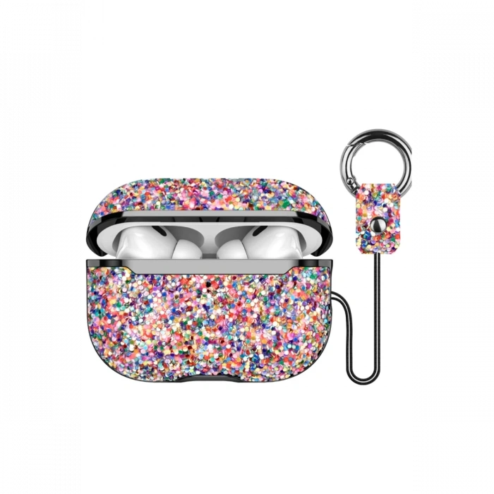 Onegif Airpods Pro 2 (2.nesil) Bright Simli Airpods Kapak - Gold