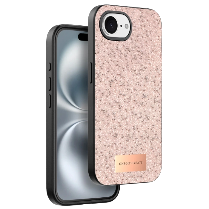 Onegif Apple iPhone 16E Bright Simli Kapak - Pembe