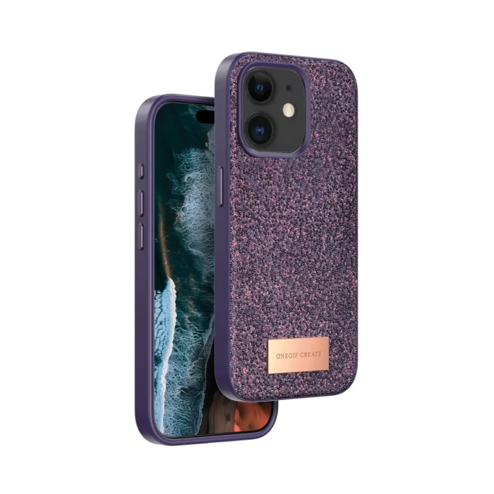 Onegif iPhone 11 Bright Simli Kapak - Derin Mor