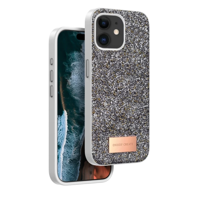 Onegif iPhone 11 Bright Simli Kapak - Gümüş
