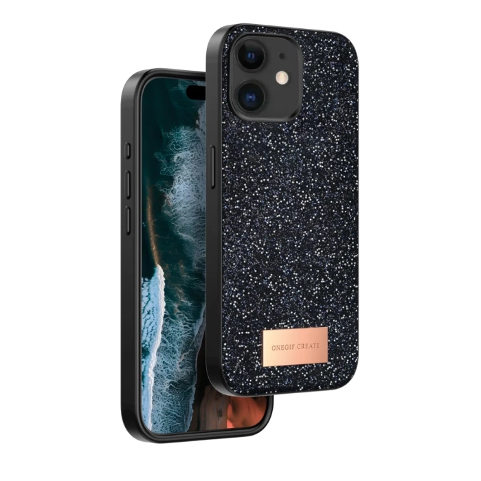 Onegif iPhone 11 Bright Simli Kapak - Siyah