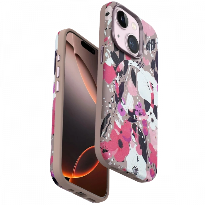 Onegif iPhone 14 Flower Series Magsafe Kapak - Pembe