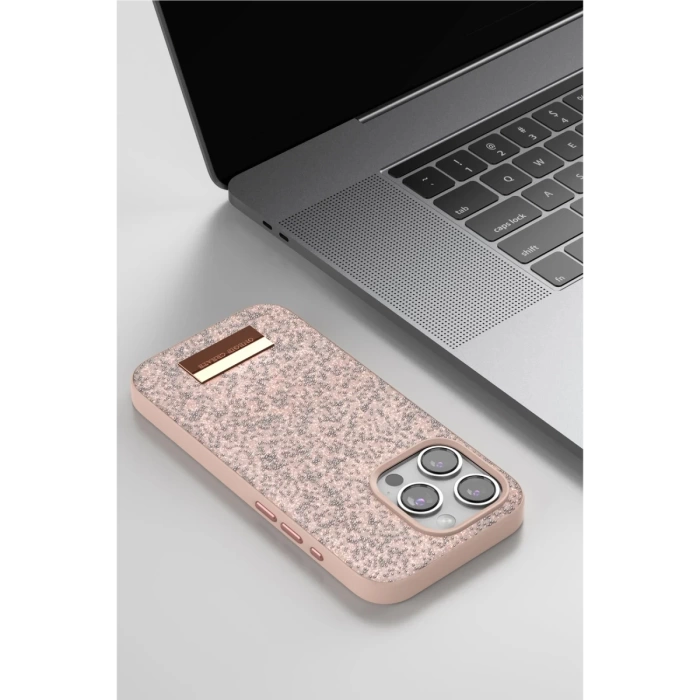 Onegif iPhone 14 Pro Bright Simli Kapak - Pembe