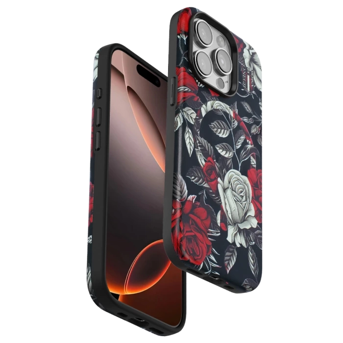 Onegif iPhone 14 Pro Max Flower Series Magsafe Kapak - Siyah