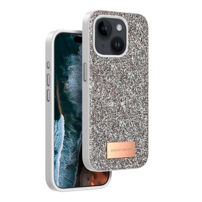 Onegif iPhone 15 Bright Simli Kapak - Gold