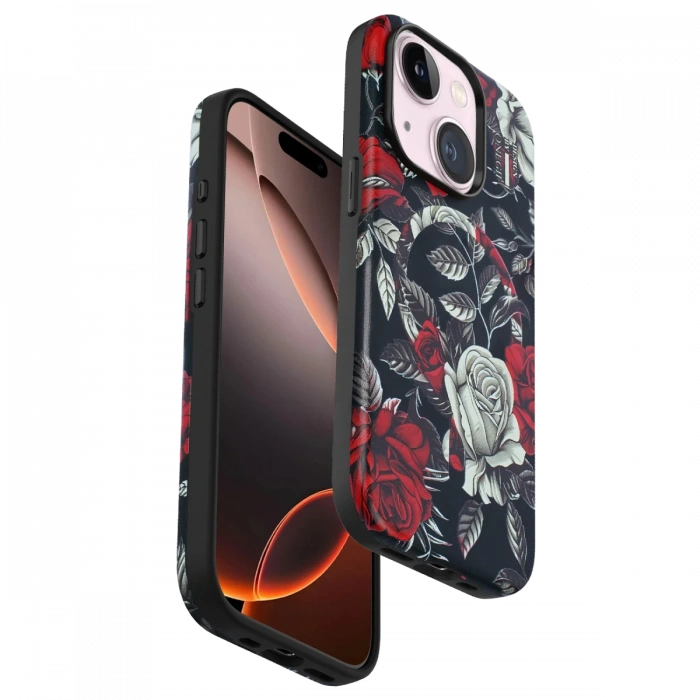 Onegif iPhone 15 Plus Flower Series Magsafe Kapak - Siyah