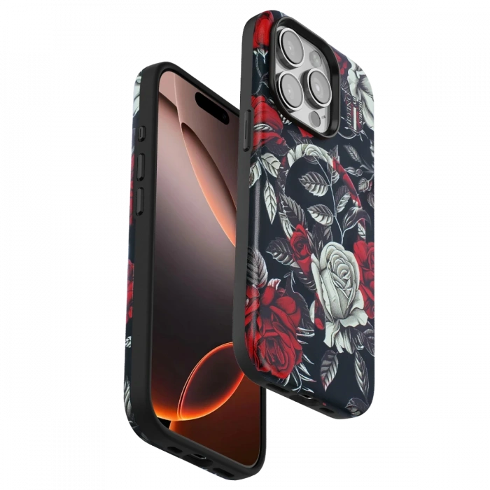 Onegif iPhone 15 Pro Flower Series Magsafe Kapak - Siyah