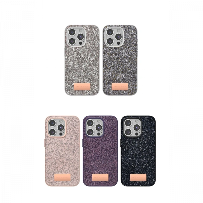 Onegif iPhone 15 Pro Max Bright Simli Kapak - Siyah