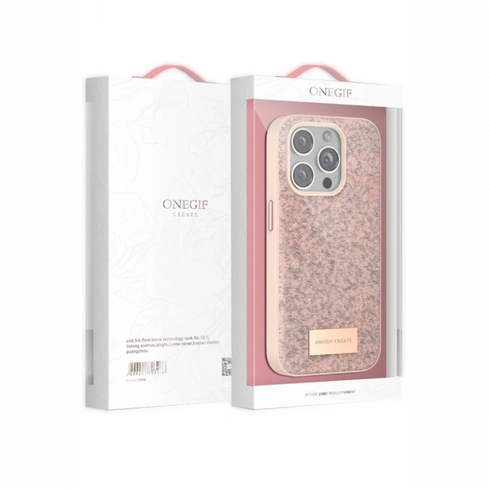 Onegif iPhone 15 Pro Max Bright Simli Kapak - Siyah
