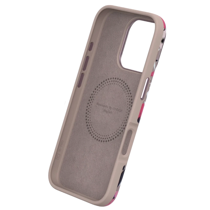Onegif iPhone 15 Pro Max Flower Series Magsafe Kapak - Pembe