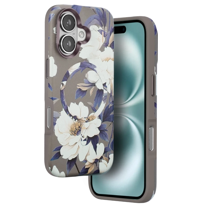Onegif iPhone 16 Flower Series Magsafe Kapak - Gri