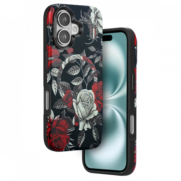 Onegif iPhone 16 Flower Series Magsafe Kapak - Siyah