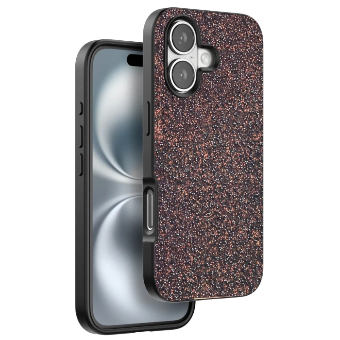 Onegif iPhone 16 Plus Bright Simli Kapak - Derin Mor