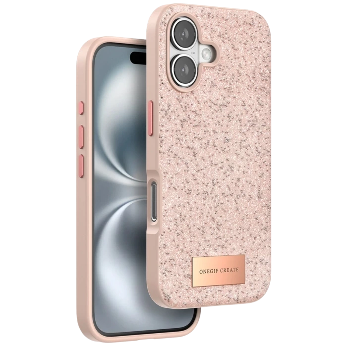 Onegif iPhone 16 Plus Bright Simli Kapak - Pembe